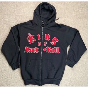 Elvis Presley Vtg The King Of Rock & Roll Made In Korea‎ Full Zip Hoodie Size M